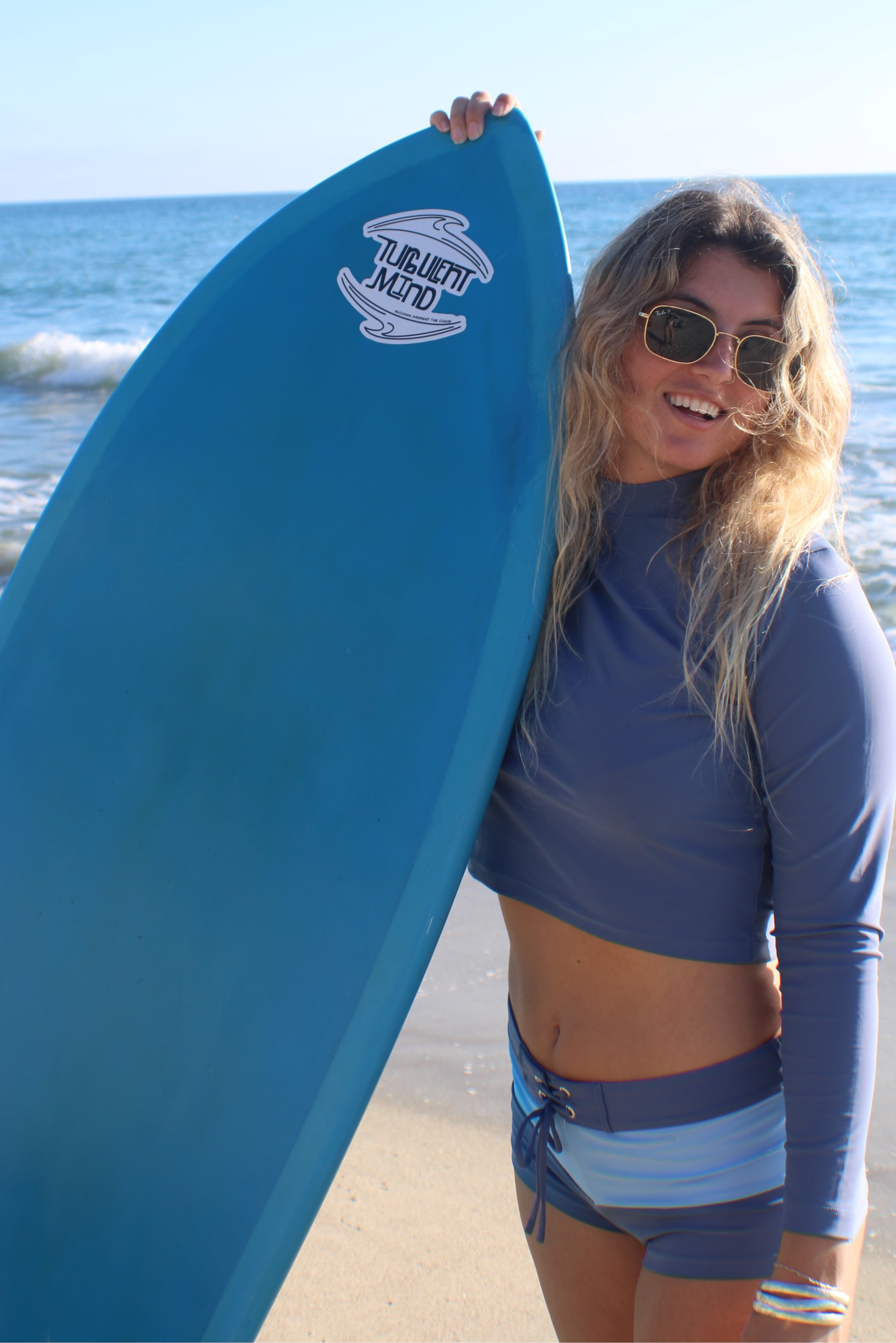 Blocked Blue Low-Waisted Boardshorts