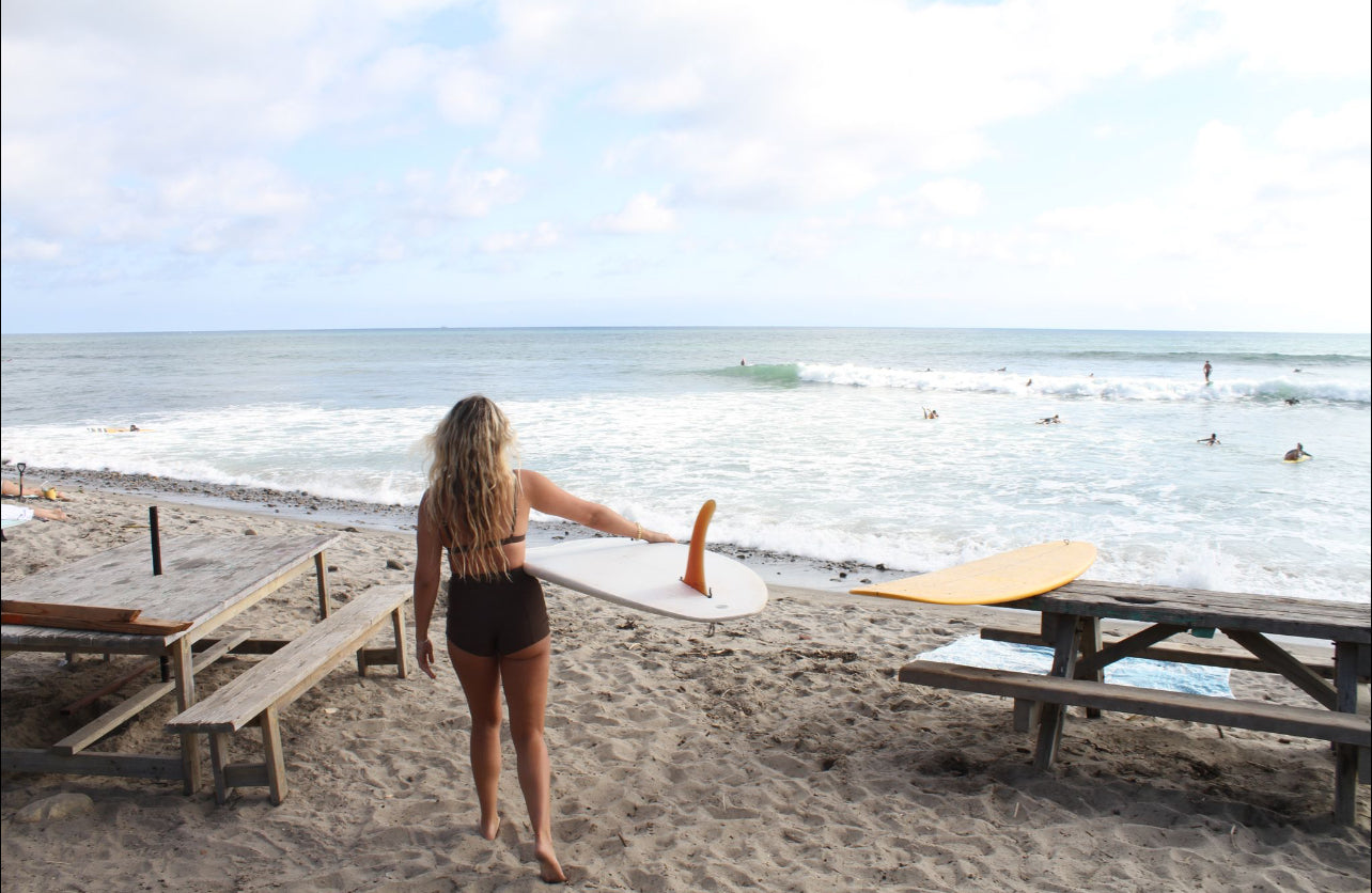 Brown High-Waisted Board Shorts
