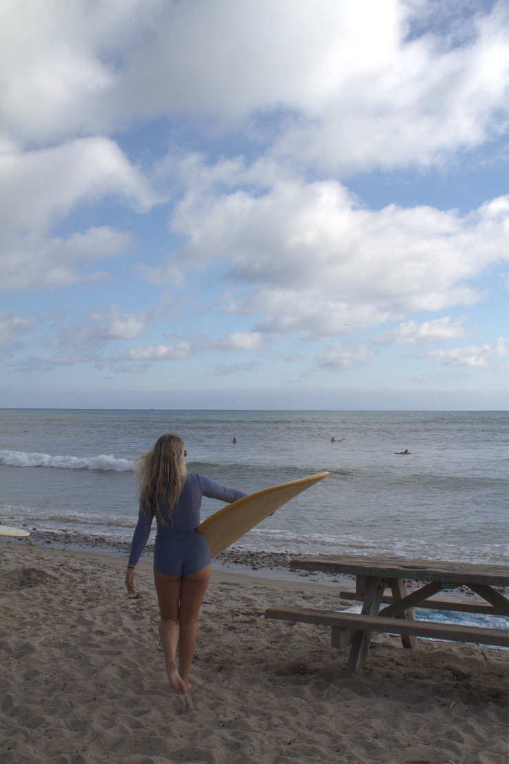 Blue High-Waisted Board Shorts